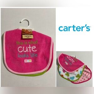 🆕CARTER’S - NWT - 3PK - INFANT GIRLS BIBS